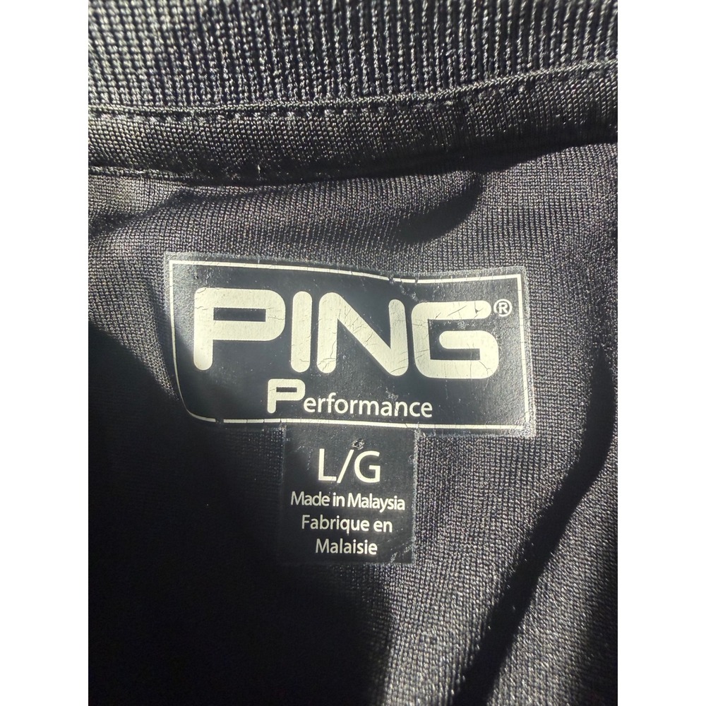 Ping Performance Polo Shirt Mens Large Grey Excellent Striped Birdie Golf Top - Picture 5 of 11